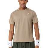 Men's Game Short Sleeve Tennis Top,Apparel,Asics,200 Greige,S,Tennis Express,2041A379_200