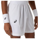 Men's Match 7 Inch Tennis Short,Apparel,Asics,S,100_BT_WHITE,Tennis Express,2041A388_100_3
