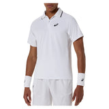 Men's Match Short Sleeve Tennis Polo,Apparel,Asics,S,100_BT_WHITE,Tennis Express,2041A390_100