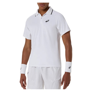 Men's Match Short Sleeve Tennis Polo,Apparel,Asics,S,100_BT_WHITE,Tennis Express,2041A390_100