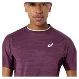 Men's Match Jacquard Short Sleeve Tennis Top,Apparel,Asics,,,Tennis Express,2041A419_500_3