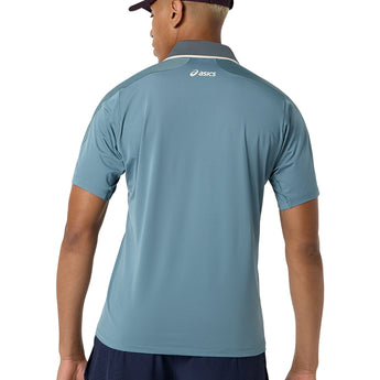 Men's Match Jacquard Short Sleeve Tennis Polo,Apparel,Asics,,,Tennis Express,2041A420_401_3