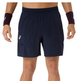 Men's Match Laser Cut 7 Inch Tennis Short,Apparel,Asics,400 Midnight,S,Tennis Express,2041A421_400
