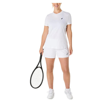 Women's Court Short Sleeve Tennis Top Brilliant White-Apparel-Asics-2042A371-100S25-5-Tennis Express