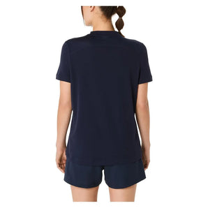 Women's Court Short Sleeve Tennis Top Midnight-Apparel-Asics-2042A371-400S25-4-Tennis Express