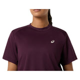 Women's Court Short Sleeve Tennis Top Dark Aubergine, Asics, Tennis Express, 2042A371-500F26-5