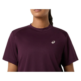 Women's Court Short Sleeve Tennis Top Dark Aubergine, Asics, Tennis Express, 2042A371-500F26-5