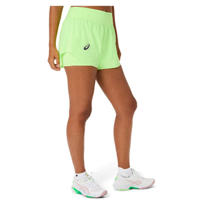 Women's Match Laser Cut Tennis Short Illuminate Green-Apparel-Asics-, [current_file_name-Tennis Express