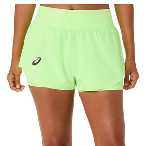 Women's Match Laser Cut Tennis Short Illuminate Green-Apparel-Asics-XS-ILLUMINATE_GREEN, [current_file_name-Tennis Express