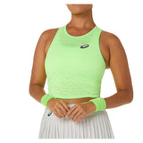 Women's Match Jacquard Tennis Crop Top Illuminate Green-Apparel-Asics-2042A431-300S26-675486Tennis Express
