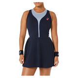 Women's Match Pleat Tennis Dress,Apparel,Asics,XS,400_MIDNIGHT,Tennis Express,2042A434_400