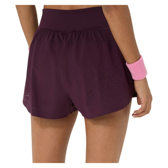 Women's New York Match Laser Cut Tennis Short Dark Aubergine, Asics, Tennis Express, 2042A457-500F26-1