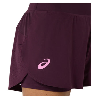 Women's New York Match Laser Cut Tennis Short Dark Aubergine, Asics, Tennis Express, 2042A457-500F26-4