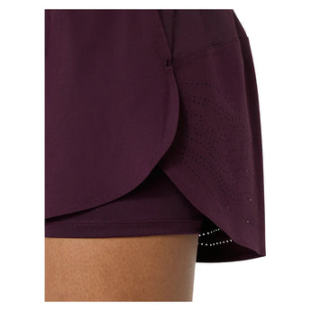 Women's New York Match Laser Cut Tennis Short Dark Aubergine, Asics, Tennis Express, 2042A457-500F26-5