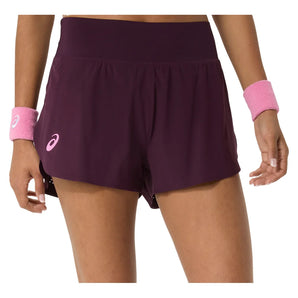 Women's New York Match Laser Cut Tennis Short Dark Aubergine, Asics, Dark Aubergine, Tennis Express, 2042A457-500F26-DARK-AUBERGINE-1