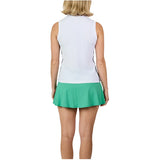 Women's Full Tennis Tank White and Alpine,Apparel,Sofibella,,,Tennis Express,2052ALP.1