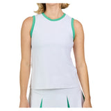 Women's Full Tennis Tank White and Alpine,Apparel,Sofibella,White/Alpine,XS,Tennis Express,2052ALW-1