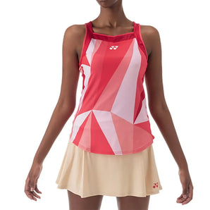 Women's Pattern Tennis Tank Top Tango Red-Apparel-Yonex-20827TR-S25-2-Tennis Express