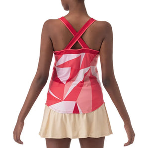 Women's Pattern Tennis Tank Top Tango Red-Apparel-Yonex-20827TR-S25-3-Tennis Express