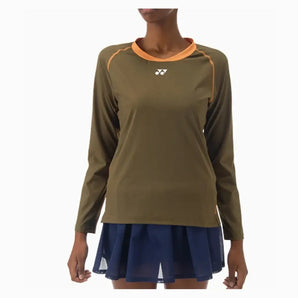 Women's Tournament Long Sleeve Tennis Top Oil Brown-Apparel-Yonex-20840OBR-F25-Tennis Express