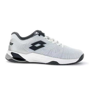 Men's Mirage 100 Speed Tennis Shoes All White and Asphalt-Footwear-Lotto-218990-6DBS23-4-3-[Sku]-Tennis Express