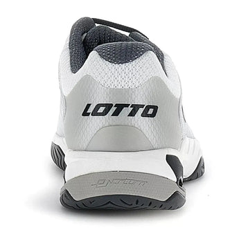 Men's Mirage 100 Speed Tennis Shoes All White and Asphalt-Footwear-Lotto-218990-6DBS23-5-4-[Sku]-Tennis Express