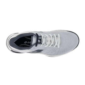 Men's Mirage 100 Speed Tennis Shoes All White and Asphalt-Footwear-Lotto-218990-6DBS23-6-5-[Sku]-Tennis Express