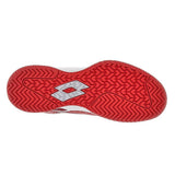 Women's Mirage 100 2nd Speed Tennis Shoes All White and Grenadine Red,Footwear,Lotto,,,Tennis Express,218995-9Z0S23-1