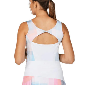 Womens Shades of Pink 22 Inch Tennis Tank White and Shades of Pink-Apparel-Sofibella-2195-SOPF24-1-Tennis Express
