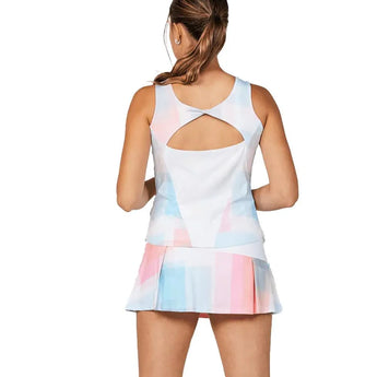 Womens Shades of Pink 22 Inch Tennis Tank White and Shades of Pink-Apparel-Sofibella-2195-SOPF24-2-Tennis Express