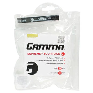 Supreme Tour Pack Overgrips 15 Pack White-Accessories-Gamma-2254-DEFAULT-L-Tennis Express