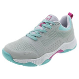 Women's Fresh Shot Miami Pickleball Shoes Grey and Turquoise-Footwear-Acacia-23-500H2401-Tennis Express