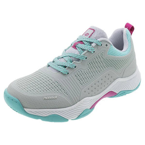 Women's Fresh Shot Miami Pickleball Shoes Grey and Turquoise-Footwear-Acacia-23-500H2401-Tennis Express