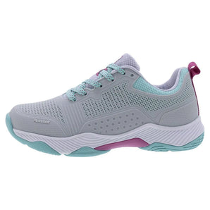 Women's Fresh Shot Miami Pickleball Shoes Grey and Turquoise-Footwear-Acacia-23-500H2402-Tennis Express