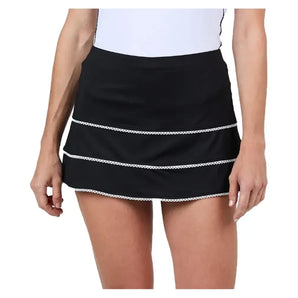 Women's 13 Inch Tennis Skort Black-Apparel-Sofibella-2304MYS-BLKH25-3-Tennis Express