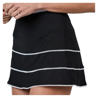 Women's 13 Inch Tennis Skort Black-Apparel-Sofibella-2304MYS-BLKH25-6-Tennis Express