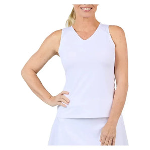 Women's Tennis Tank White-Apparel-Sofibella-2327TRE-WHTU25-Tennis Express