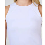 Women's Tennis Tank White-Apparel-Sofibella-2328TRE-WHTU25-3-Tennis Express