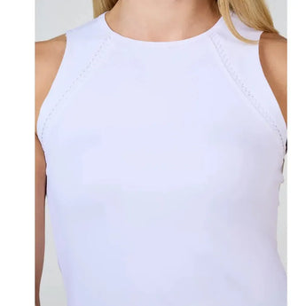 Women's Tennis Tank White-Apparel-Sofibella-2328TRE-WHTU25-3-Tennis Express