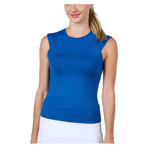 Women's Sleeveless Tennis Top True Blue-Apparel-Sofibella-2330PST-TRBF25-Tennis Express