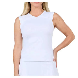 Women's Sleeveless Tennis Top White-Apparel-Sofibella-2330TRE-WHTU25-Tennis Express