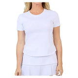 Women's Short Sleeve Tennis Top White-Apparel-Sofibella-2331TRE-WHTU25-Tennis Express