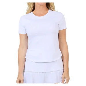 Women's Short Sleeve Tennis Top White-Apparel-Sofibella-2331TRE-WHTU25-Tennis Express