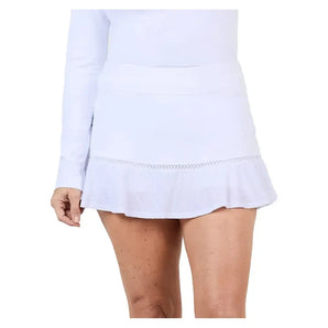 Women's 13 Inch Tennis Skort White-Apparel-Sofibella-2337TRE-WHTU25-Tennis Express