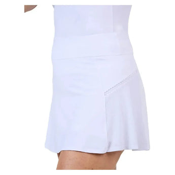 Women's 14 Inch Tennis Skort White-Apparel-Sofibella-2339TRE-WHTU25-Tennis Express