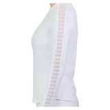 Women's Long Sleeve Tennis Top White,Apparel,Sofibella,,,Tennis Express,2346WST-3