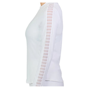 Women's Long Sleeve Tennis Top White,Apparel,Sofibella,,,Tennis Express,2346WST-3
