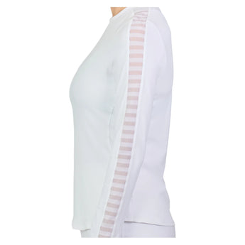 Women's Long Sleeve Tennis Top White,Apparel,Sofibella,,,Tennis Express,2346WST-3