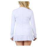 Women's Long Sleeve Tennis Top White-Apparel-Sofibella-2351TRE-WHTU25-1-Tennis Express