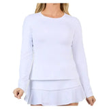 Women's Long Sleeve Tennis Top White-Apparel-Sofibella-2351TRE-WHTU25-Tennis Express